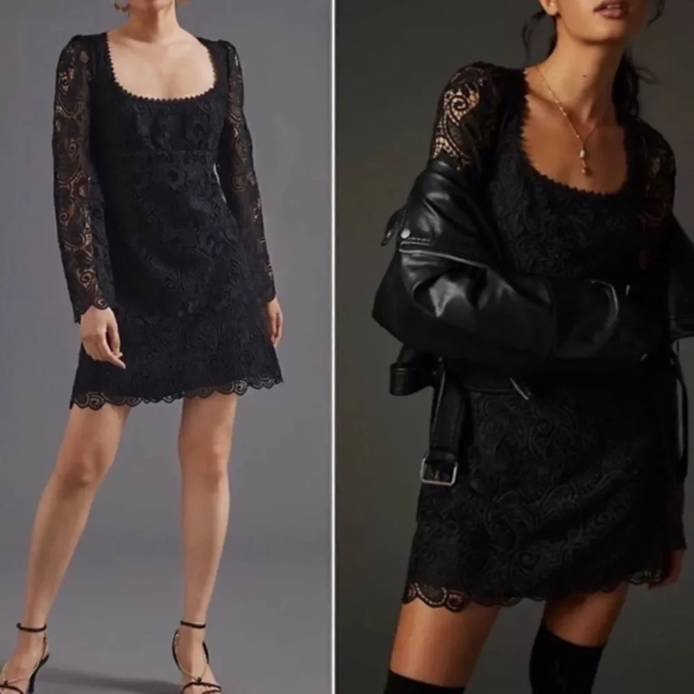 NWT Anthropologie Maeve Embroidered Lace Mini Dress